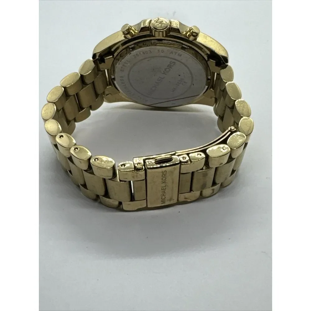 Michael Kors Bradshaw MK5605 Women Gold Stainless Steel Analog Dial Watch JNA784
